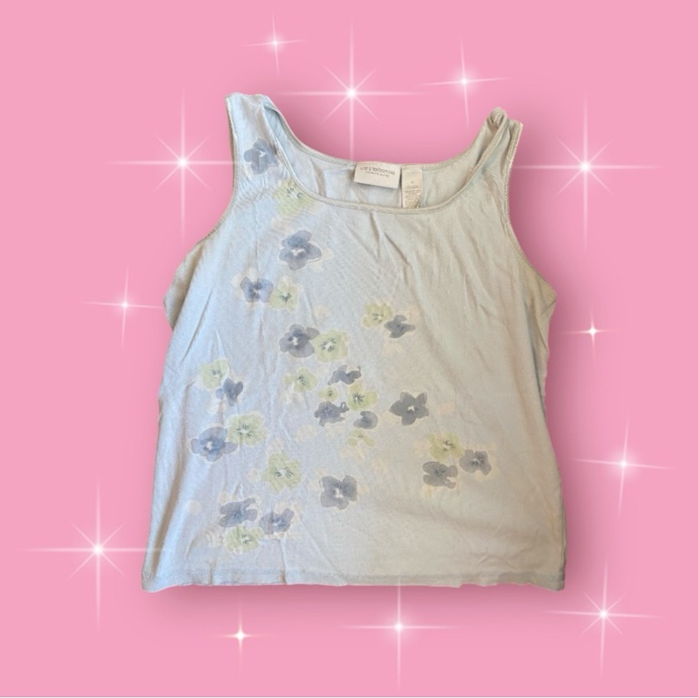 liz claiborne floral tank: size medium 🌸